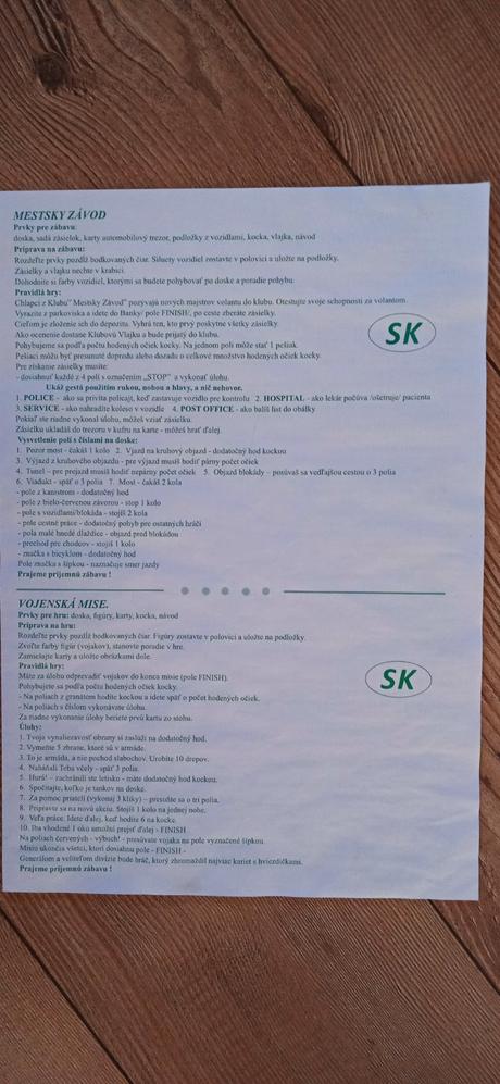 Spoločenská hra city race, 