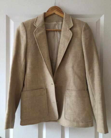 Béžové vlnené sako, xs/s, xs
