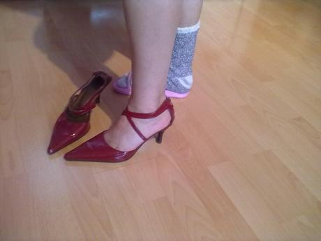 Topanky lakovane cervene 36, 36