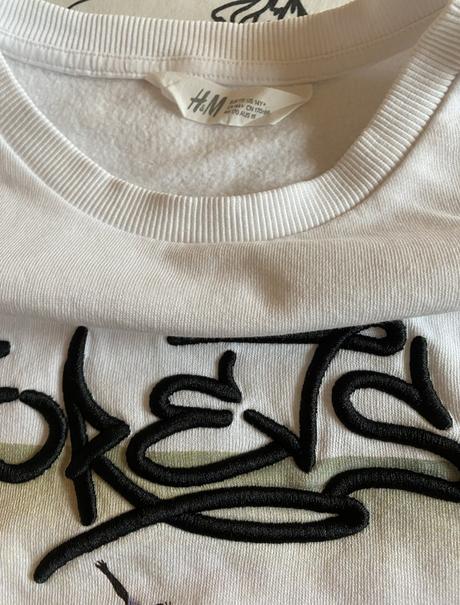 Teplá bavlnená mikina h&m s aplikáciou v. 170, h&m,170