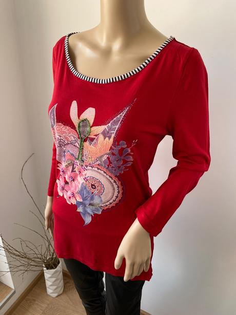 Dámske červené tričko desigual mko, desigual,m