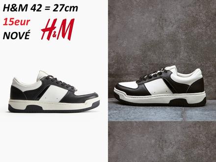 Tenisky hm bieločierne, h&m,42