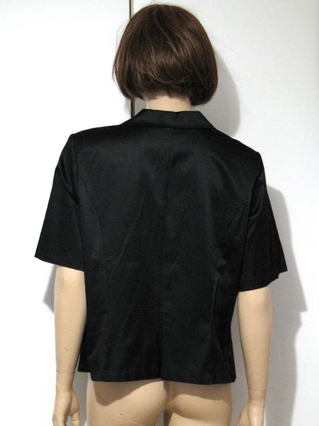 Čierne saténové letné sako, xxl