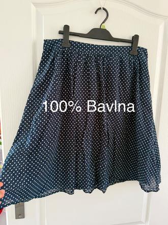 Tmavomodrá sukňa s bielymi bodkami biaggini, xl