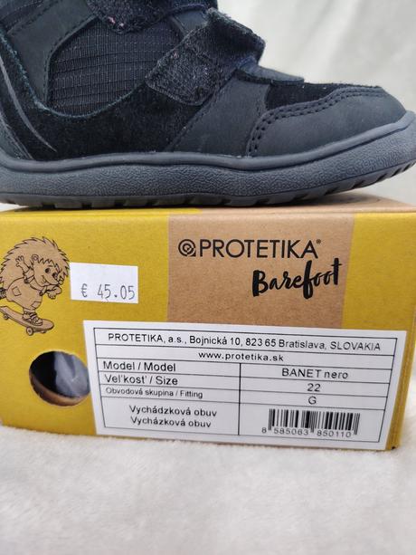 Čierne barefoot topánky protetika banet nero, protetika,22