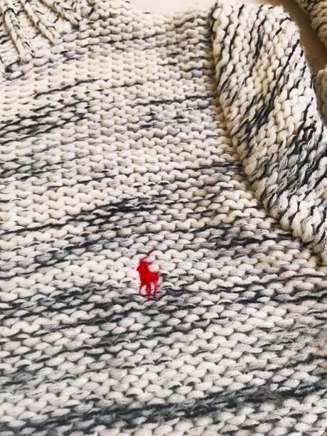 Vlnený sveter na zips polo od rl, ralph lauren,s