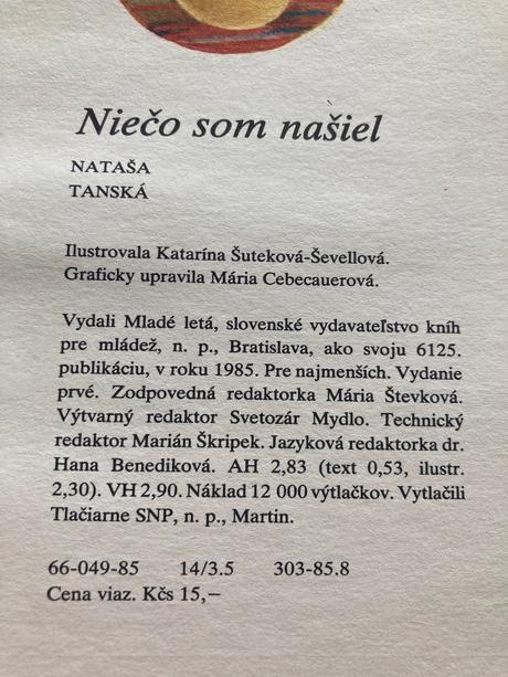 Niečo som našiel nataša tanská (1985), 