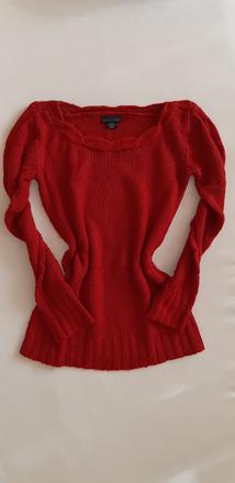 Červený bavlnený sveter, xs