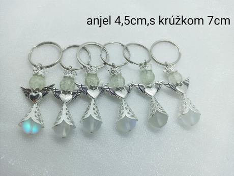 Kľúčenka anjel so srdcom, hlavička fluorescentna, 