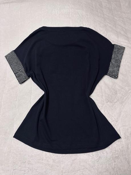 Tričko s aplikáciou a kamienkami na rukávoch guess, guess,l / m