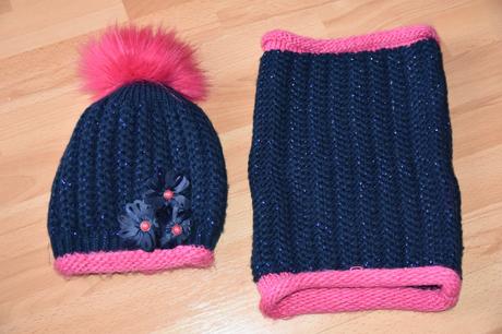 Veľmi teplý zimný set čiapka nákrčník, 140