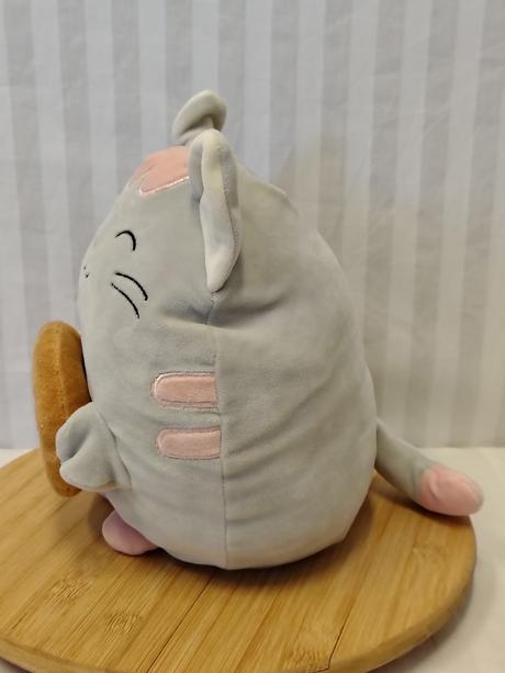 Plyšová mačička pusheen s donutom, 28 cm,