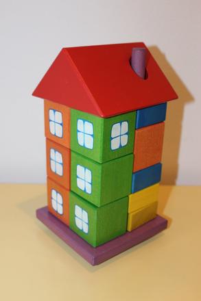 Drevená skladačka domček, 