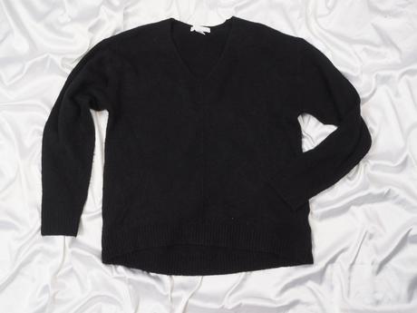 Kvalitný čierny pulover h&m, h&m,xs