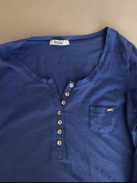 Modre tricko s dlhym rukavom, s