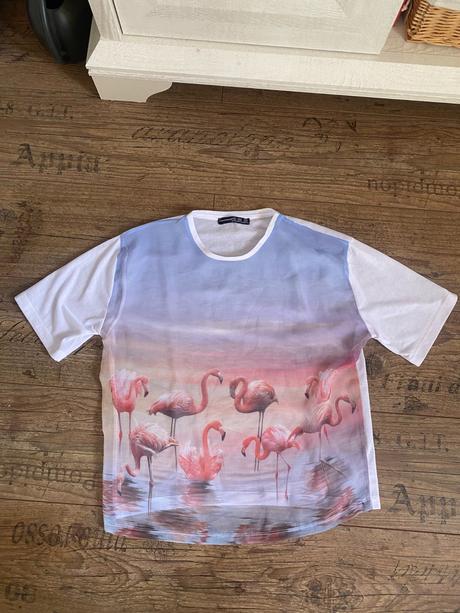 Letné transparentné tričko s plameniakmi, atmosphere,34