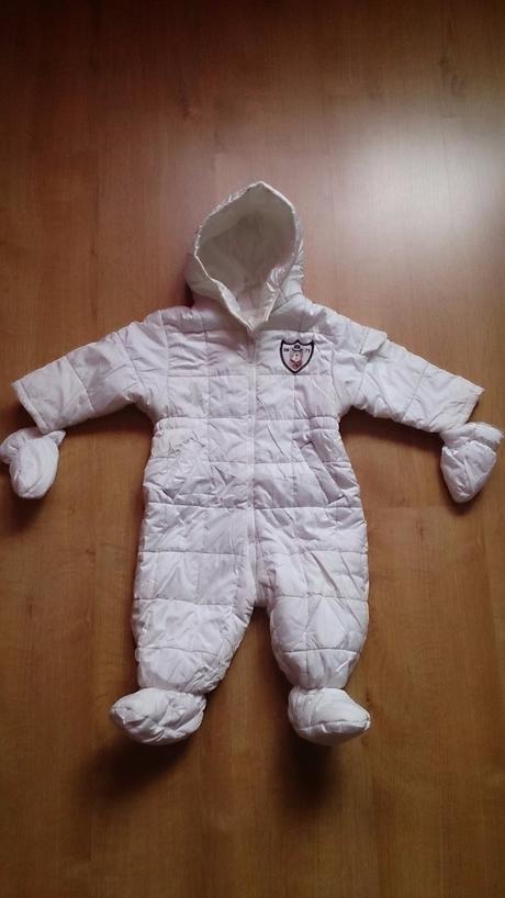 Biely zimný overal, baby club,80