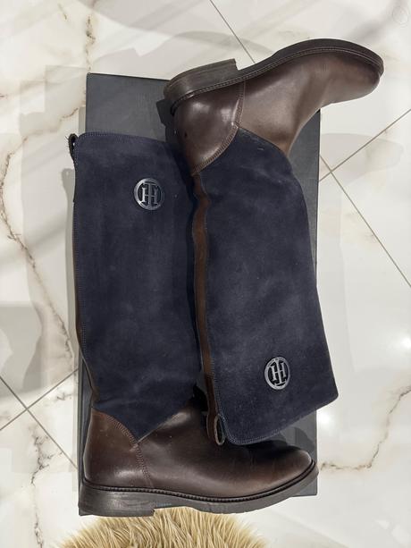 Tommy hilfiger kožené čižmy 40, tommy hilfiger,40