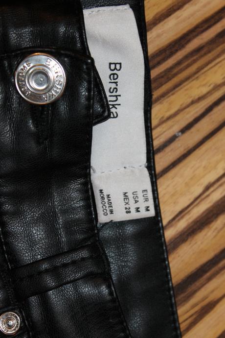 Koženkové nohavice bershka v. m, bershka,m