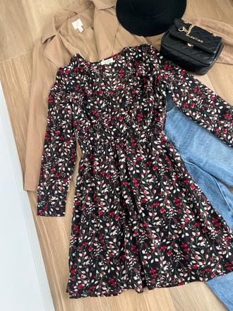 Kvetové šaty, h&m,s