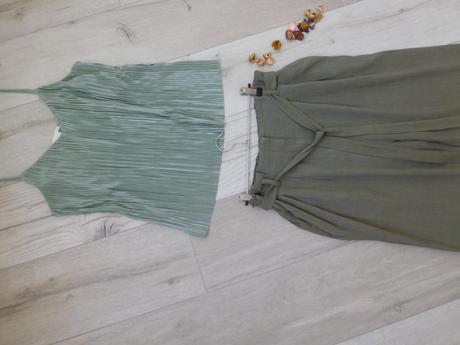 H&m  top zelenkavý pružný-s/m,, h&m,s