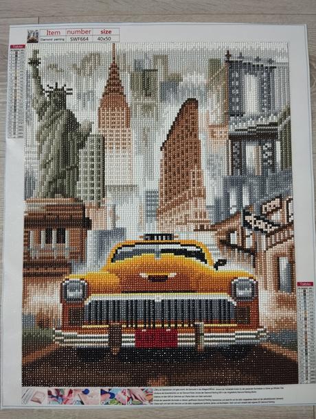 Nový hotový diamantový obraz - "auto",