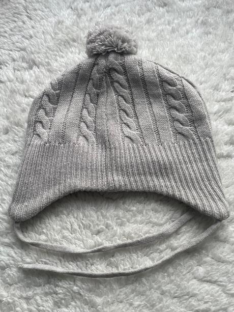 Svetloseda pletena ciapka s brmbolcom h&m, h&m,62