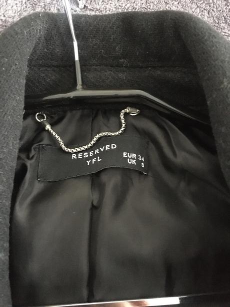 Čierny kabát s opaskom, reserved,34