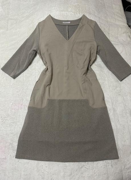 Béžové šaty d 3/4 rukávom magenta, m