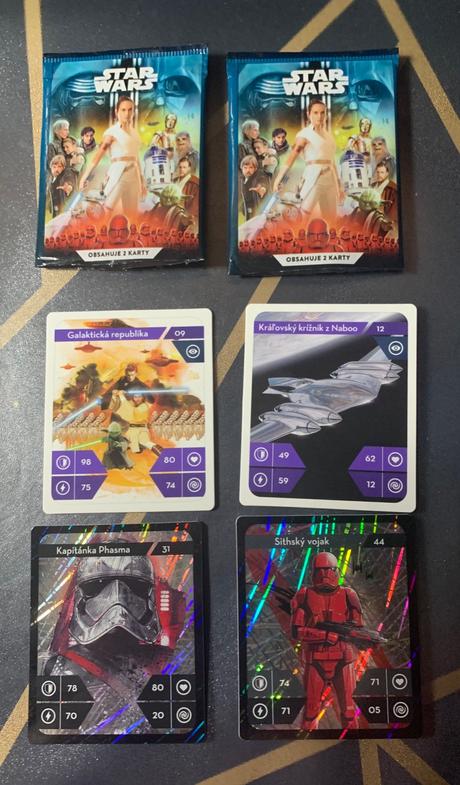 Stars wars kartičky z kauflandu,