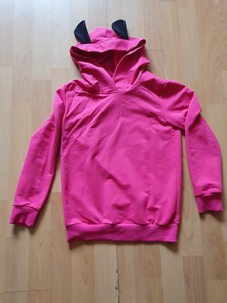 Predám mikinu s kapucňou s uškami veľ. 140/146, 146