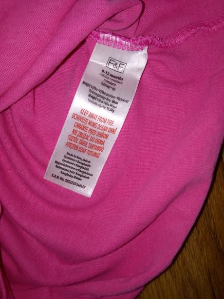 Ruzove bavlnene tričko f&f 9-12m top stav, f&f,80