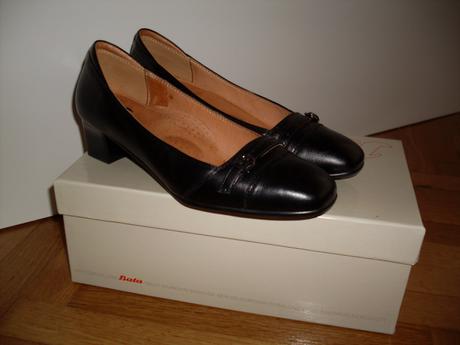 Klasické čierne lodičky, kožené, nenosené, 36