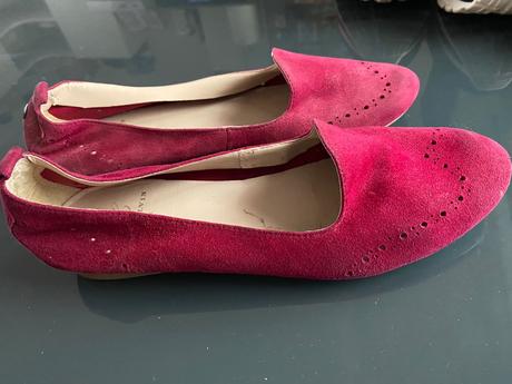 Cyklamenove kozene balerinky, 36