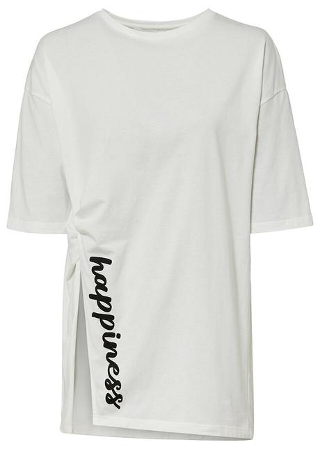 Tričko s rozparkom a nápisom, bonprix,50