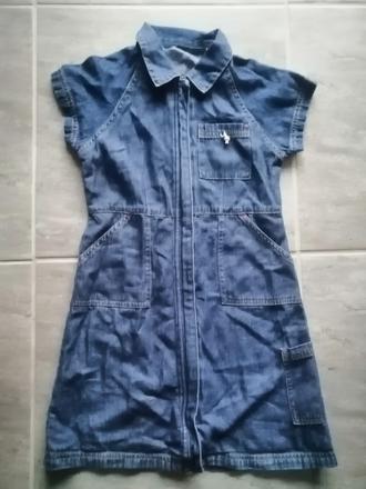 Džínsové šaty v140, 9-10r., 140
