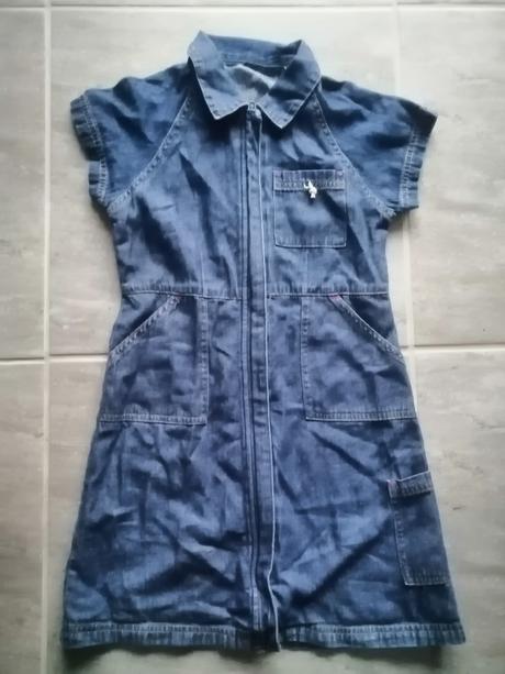 Džínsové šaty v140, 9-10r., 140