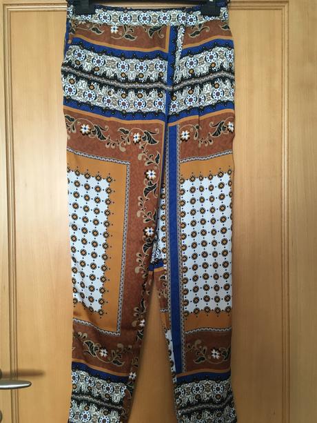 Voľné nohavice s potlačou ako na šatke, zara,xs