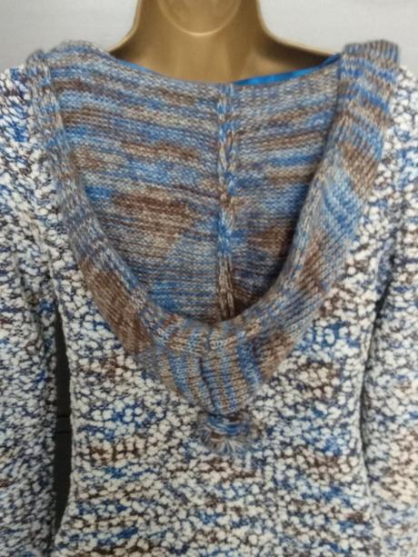 Dlhší sveter/pletené šaty s kapucňou, bonprix,s