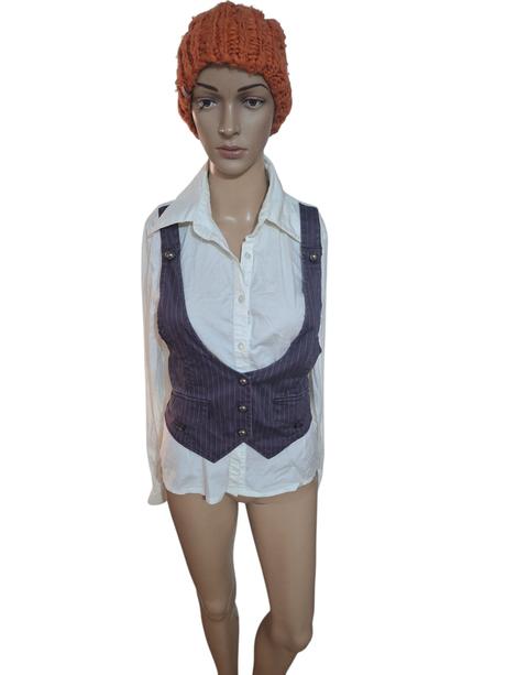 Dámska bavlnená košeľa s vestičkou 2v1, l