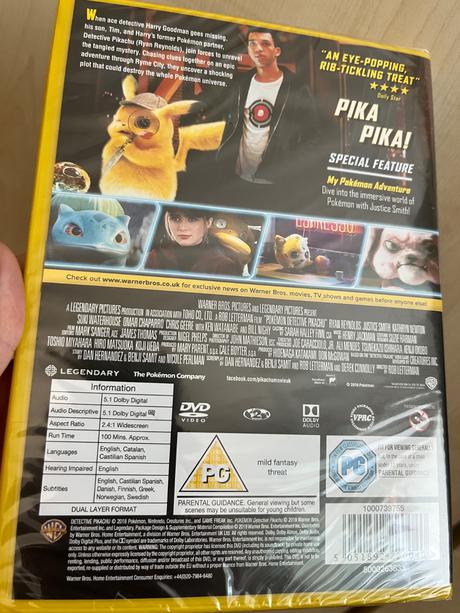 Dvd pokémon detektiv pikachu, 