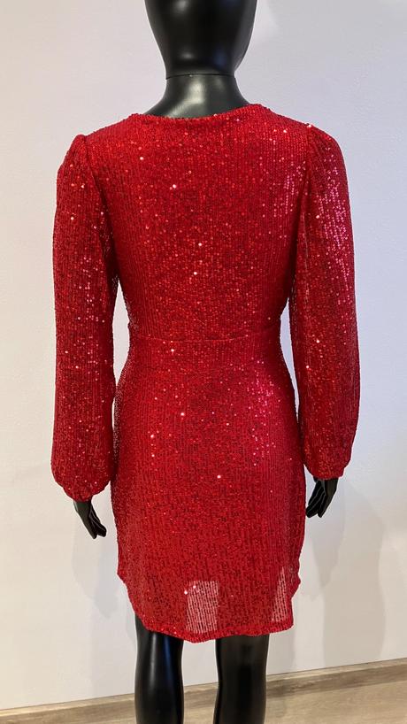 Flitrované elegantné šaty červené, l / m / s