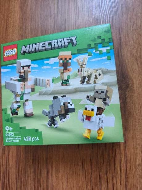 Lego minecraft 21592 kurací džokej a útok v púšti,