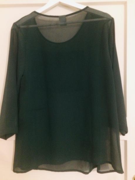 Tmavozelena bluzka s riasenim, vero moda,l