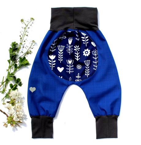 Modrotlač...prechodné softshellové nohavice, 74 - 110