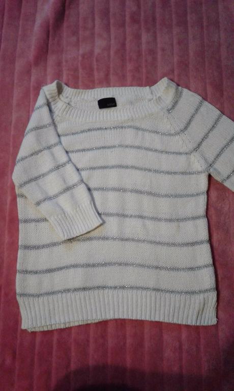 Biely sveter s lurexom, m