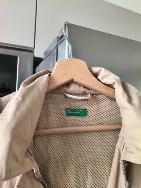 Benetton prechodná bavlnená parka s 3/4 rukávom m, benetton,m