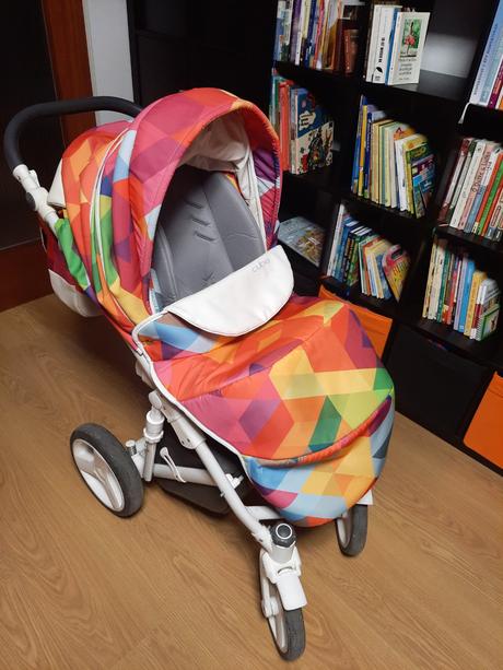 Bexa cube, farebný, dobre zachovalý kočík 3v1, bexa,bexa cube