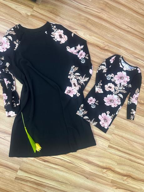 Šaty kvietkovane mama a dcera, 86 - xs