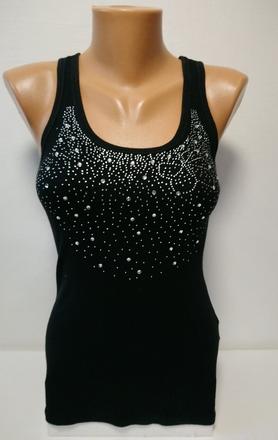 Dámsky čierny elastický top, esitt, s